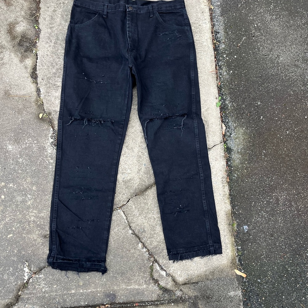 Rustler Black Distressed Jeans